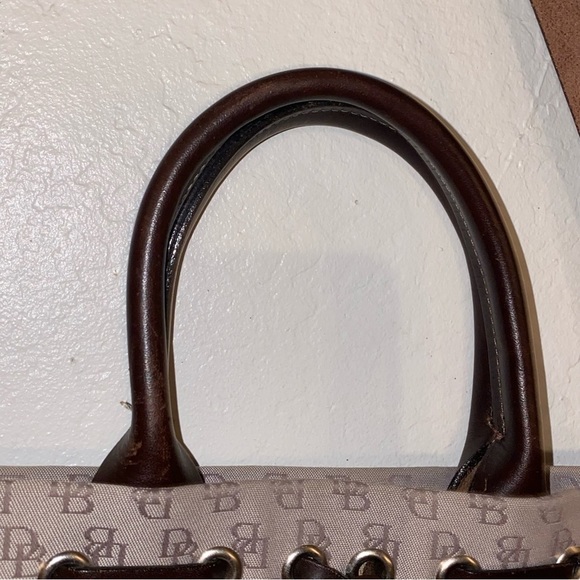 Dooney & Bourke Vintage Monogram Signature Logo Tassel Tote Satchel Bag - Picture 6 of 11